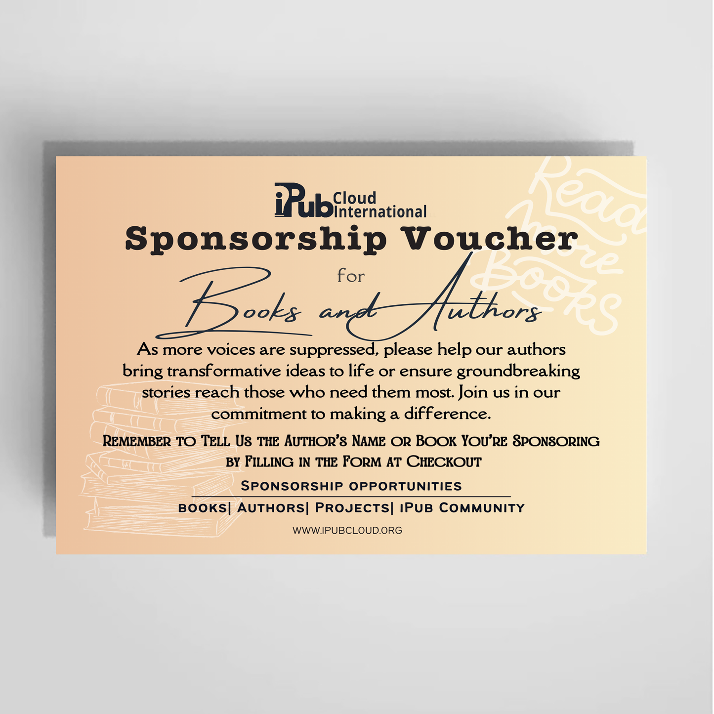 Sponsor iPub Authors and Books
