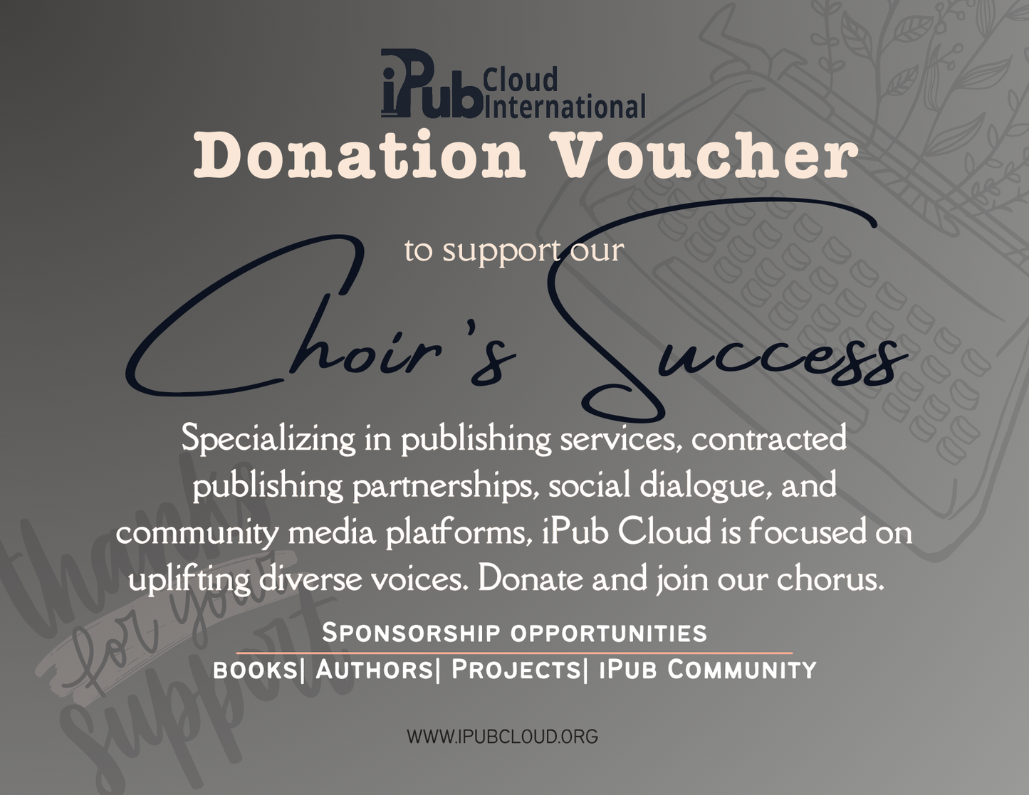 Support iPub Cloud's Chorus of Voices